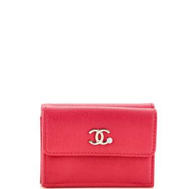 CHANEL CC Trifold Flap Wallet Goatskin Small