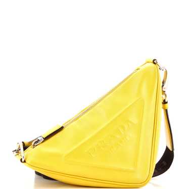 PRADA Triangle Logo Zip Crossbody Bag Leather Sma… - image 1