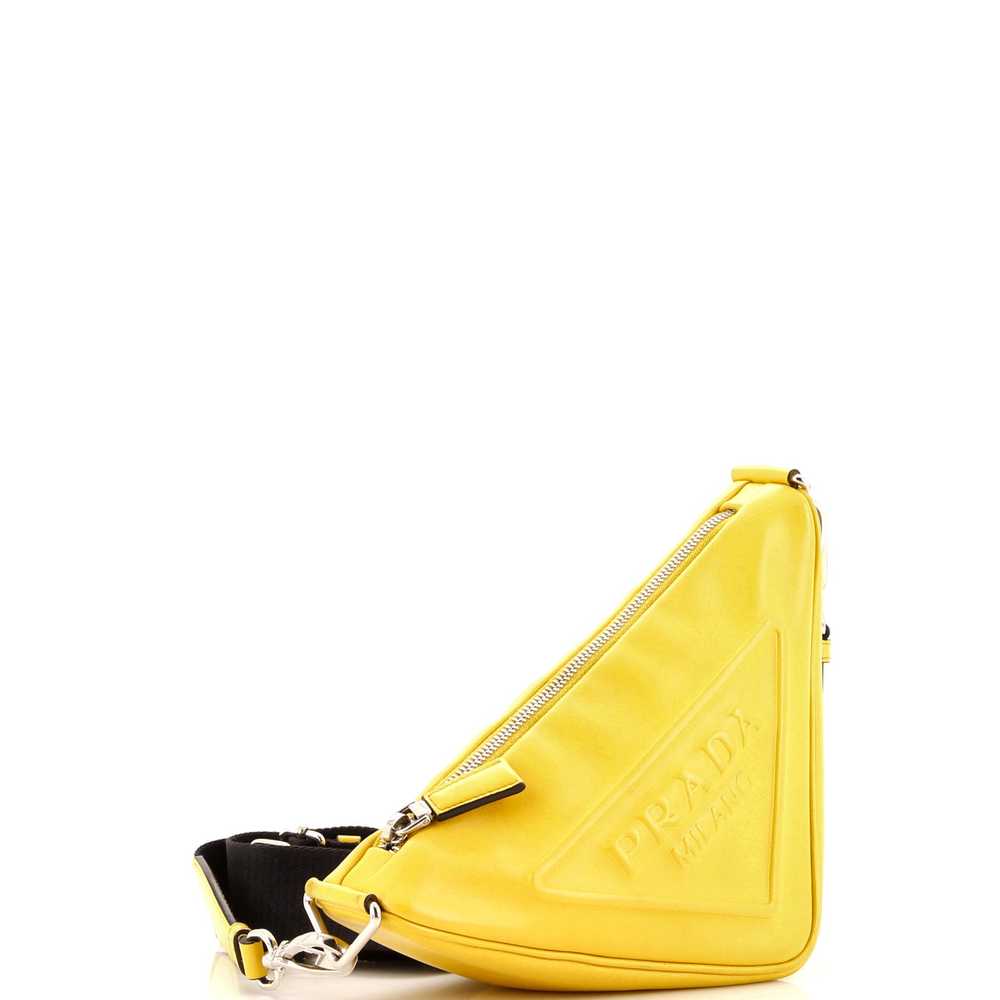 PRADA Triangle Logo Zip Crossbody Bag Leather Sma… - image 3