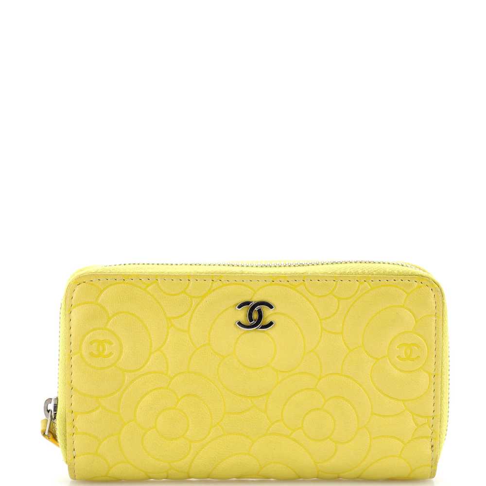 CHANEL Zip Around Wallet Camellia Lambskin Small - image 1