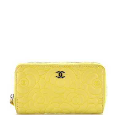 CHANEL Zip Around Wallet Camellia Lambskin Small - image 1