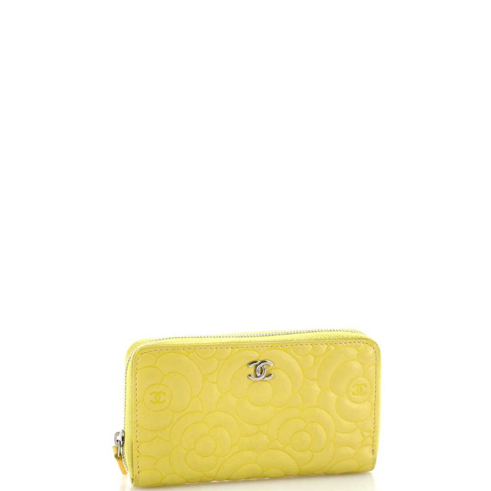 CHANEL Zip Around Wallet Camellia Lambskin Small - image 3