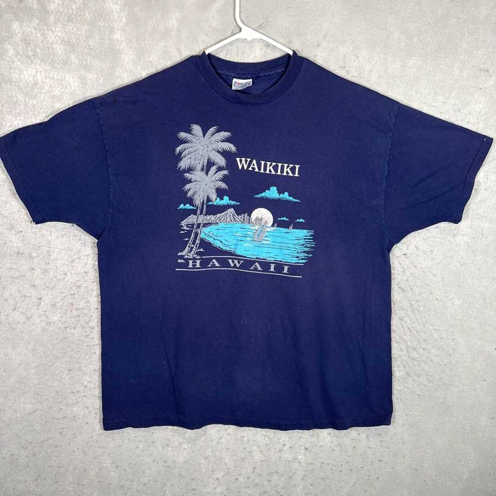 Hanes A1 Vintage 80s Waikiki Hawaii T Shirt Adult… - image 1