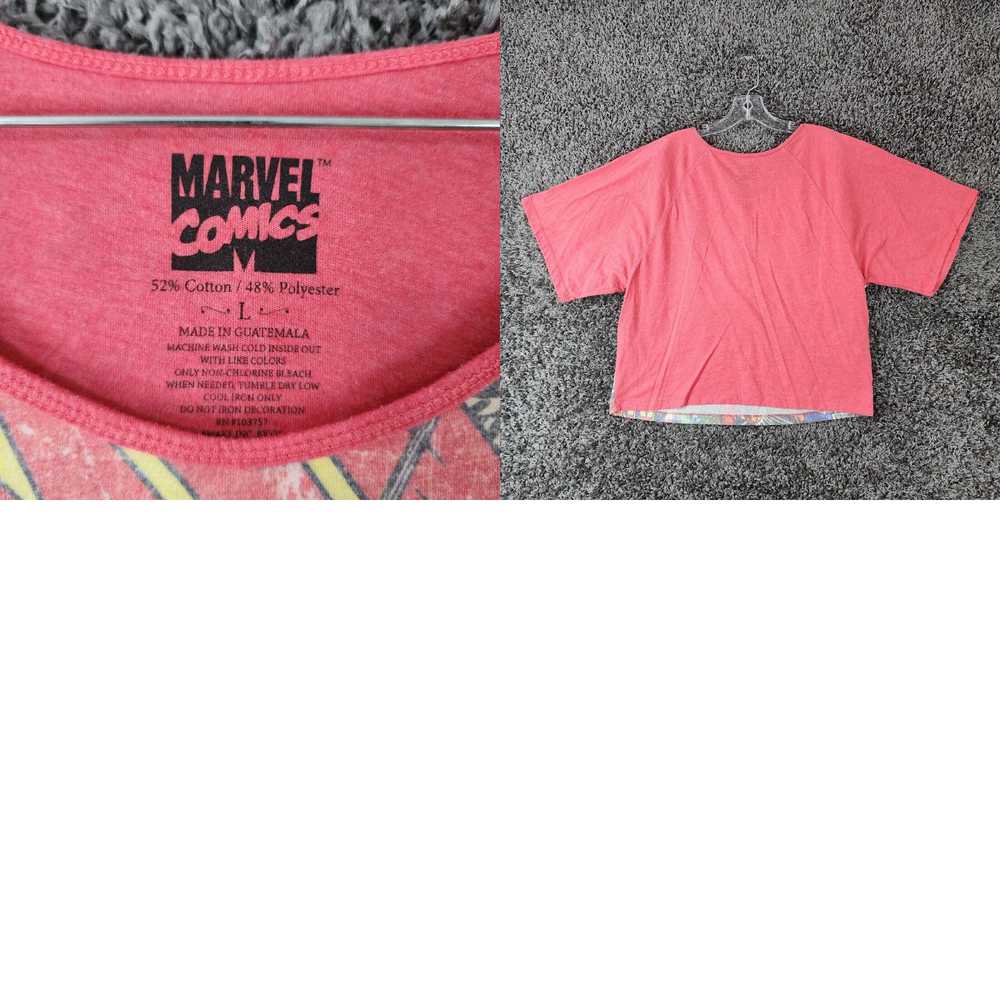 Vintage Marvel Comics Womens Red Cropped Short Sl… - image 4