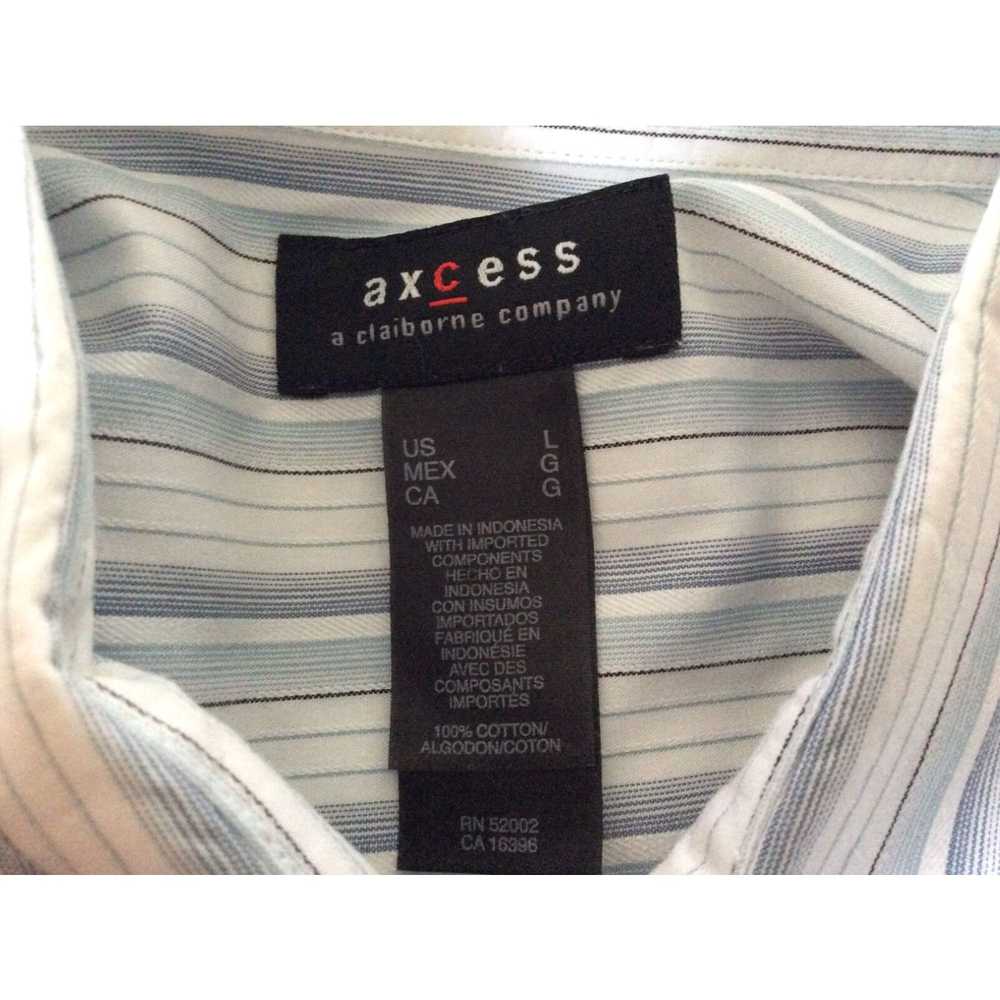 Vintage AXCESS Claiborne Mens Striped Shirt Size L - image 3