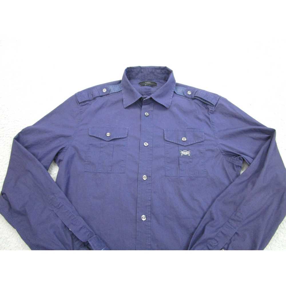 Diesel Diesel Shirt Mens M Blue Slim Army Militar… - image 2