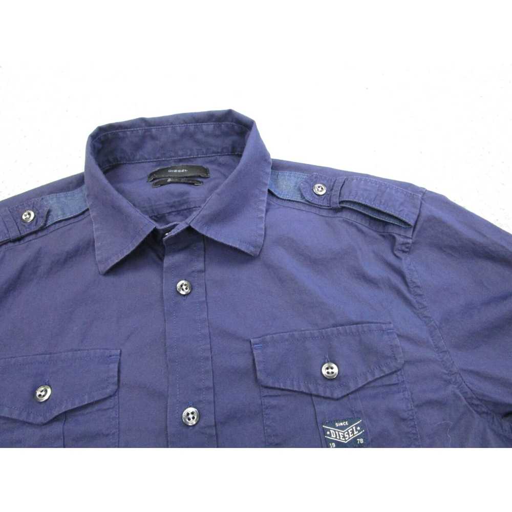 Diesel Diesel Shirt Mens M Blue Slim Army Militar… - image 3