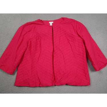 Vintage Chicos Top Womens 3 XL Pink Blazer Cotton… - image 1