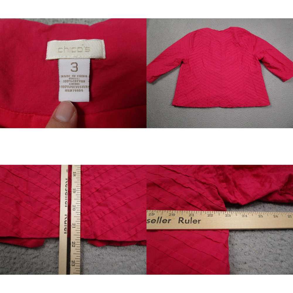 Vintage Chicos Top Womens 3 XL Pink Blazer Cotton… - image 4