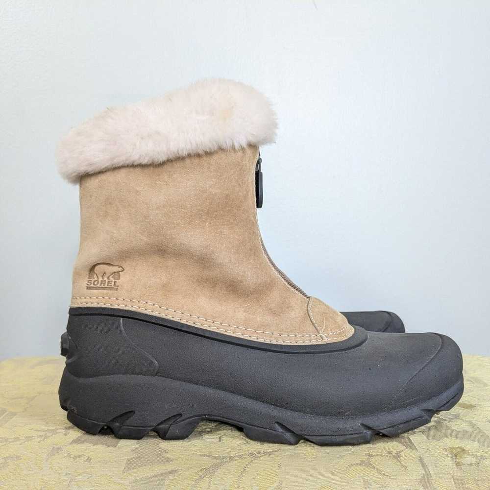 Sorel Boots Suede Snow Angel Zip Faux Fur Waterpr… - image 1