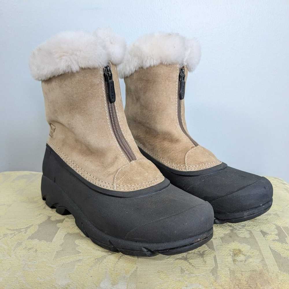 Sorel Boots Suede Snow Angel Zip Faux Fur Waterpr… - image 2