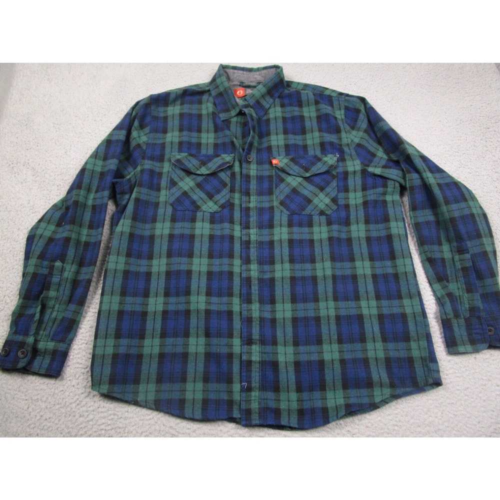 Vintage American Outdoorsman Shirt Mens XL Blue F… - image 1