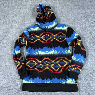 Vintage Retro Aztec Pattern Fleece Hoodie Adult S… - image 1