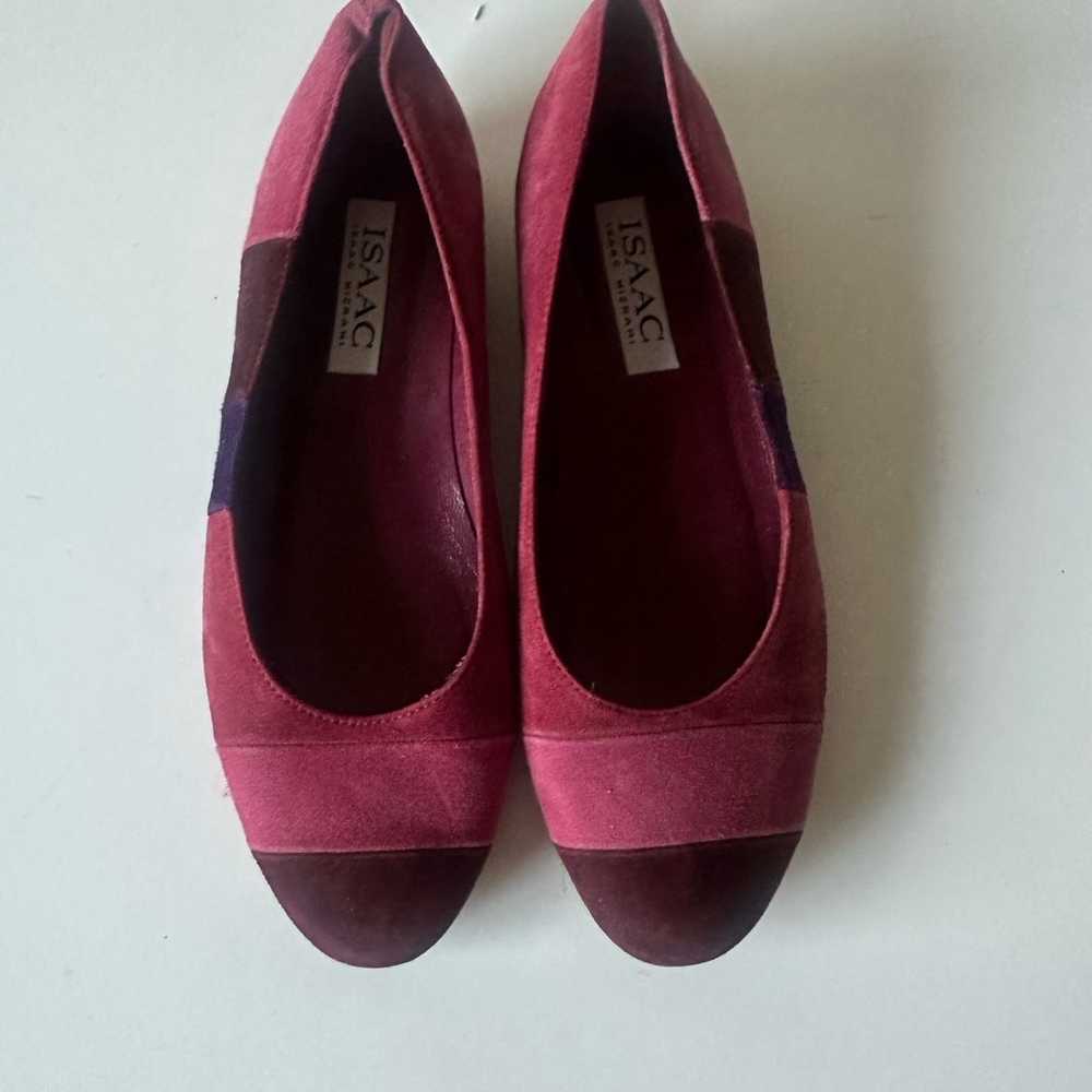 Isaac Mizrahi Vintage Burgandy Pink Purple Suede … - image 1