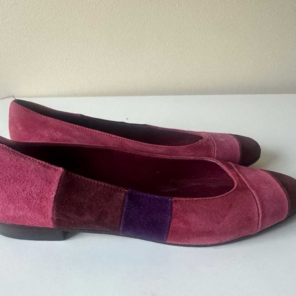 Isaac Mizrahi Vintage Burgandy Pink Purple Suede … - image 4