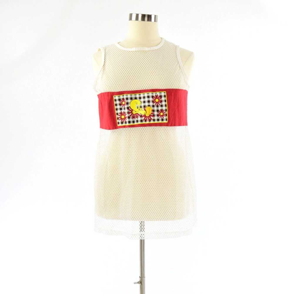 Vintage 80s Vintage Looney Tunes Tweety Mesh Tank… - image 2