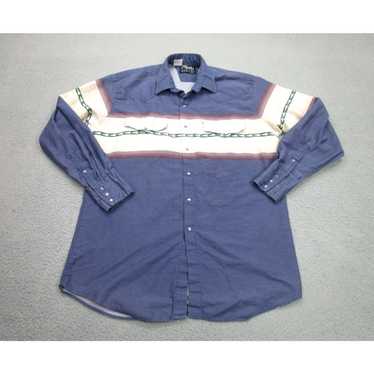 Roper VINTAGE Roper Shirt mens XL Blue Pearl Snap… - image 1