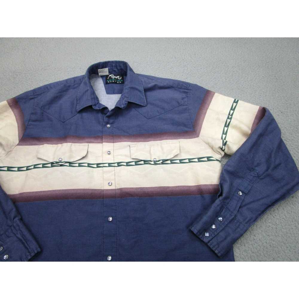 Roper VINTAGE Roper Shirt mens XL Blue Pearl Snap… - image 2