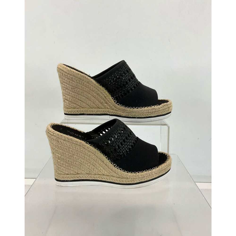 Toms TOMS Black Woven Faux Leather & Fabric Platf… - image 3