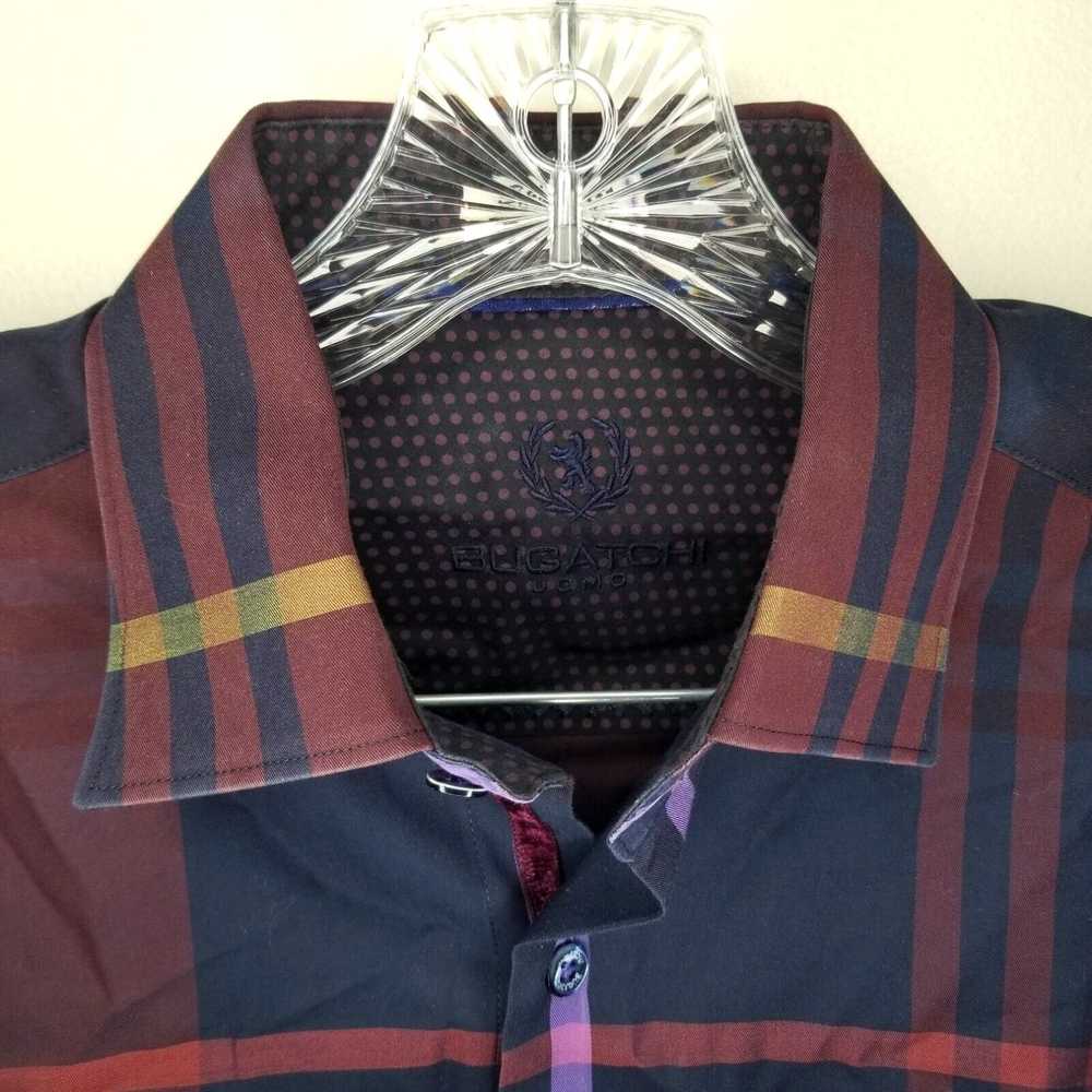 Bugatchi Bugatchi Uomo Mens Purple Blue Plaid Lon… - image 3