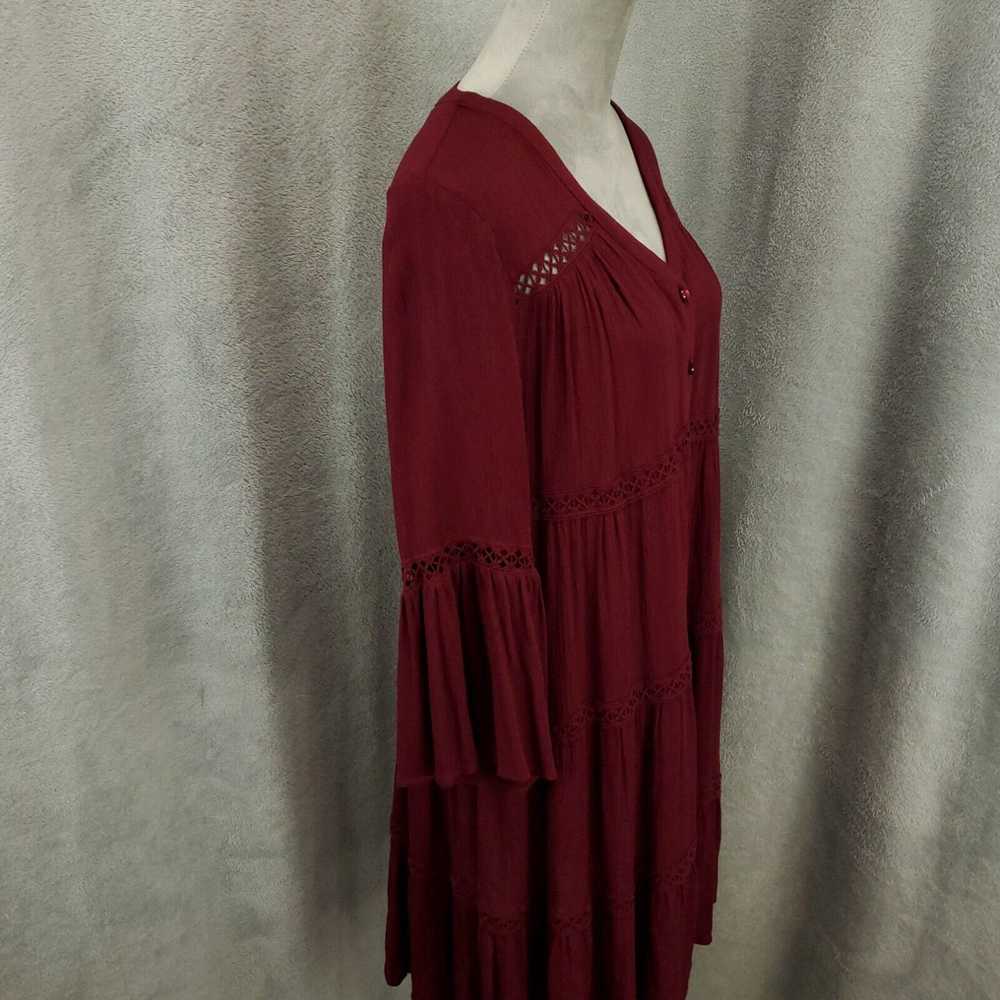 Vintage Knox Rose Dress Womens Medium Burgundy Ga… - image 2