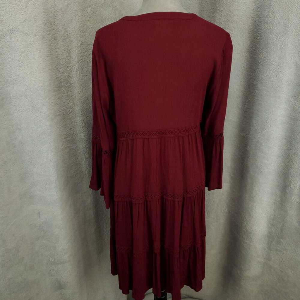 Vintage Knox Rose Dress Womens Medium Burgundy Ga… - image 3