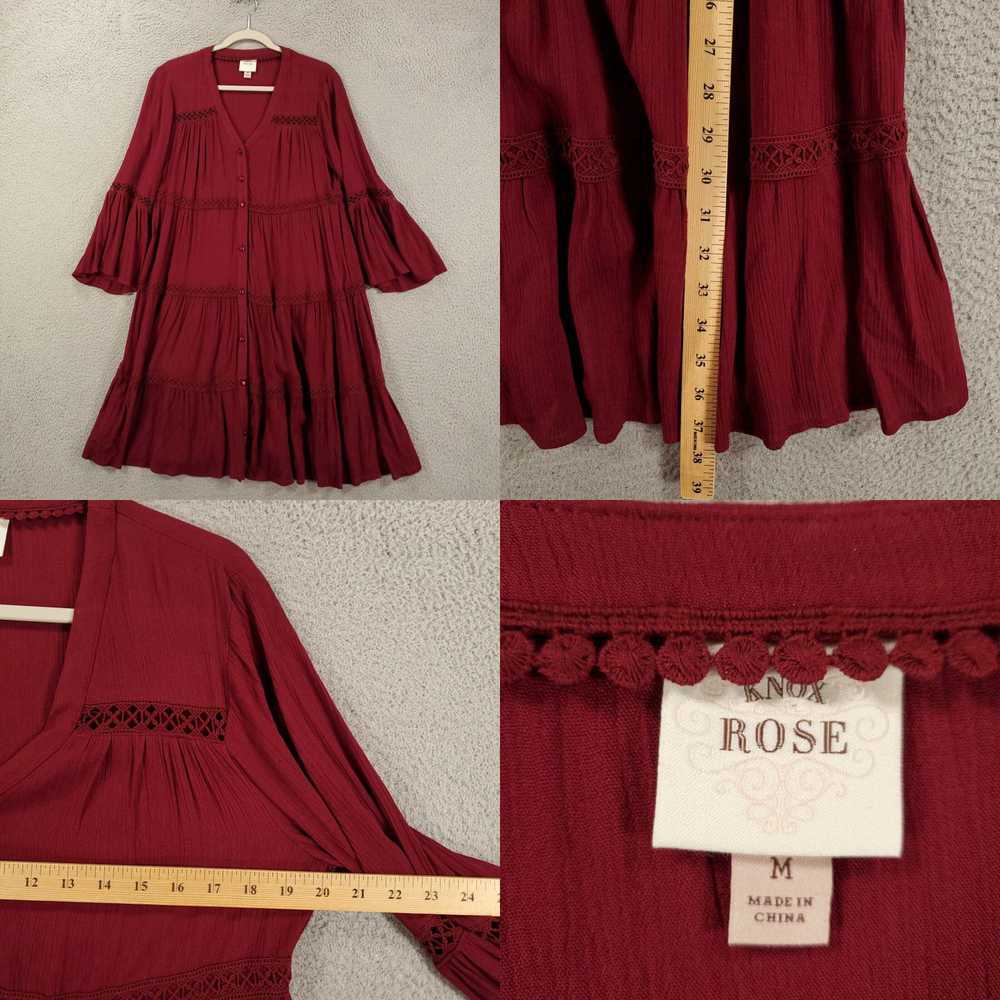 Vintage Knox Rose Dress Womens Medium Burgundy Ga… - image 4