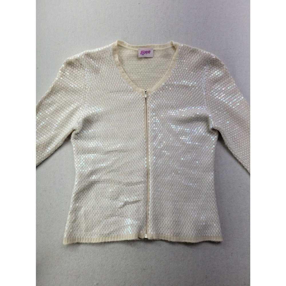 Vintage Leggiadro Women M Cream Full Zip Cashmere… - image 3