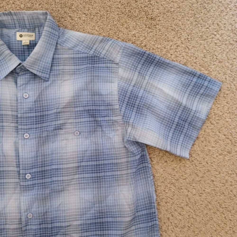 Haggar Haggar Shirt Mens Large Blue Plaid Short S… - image 3