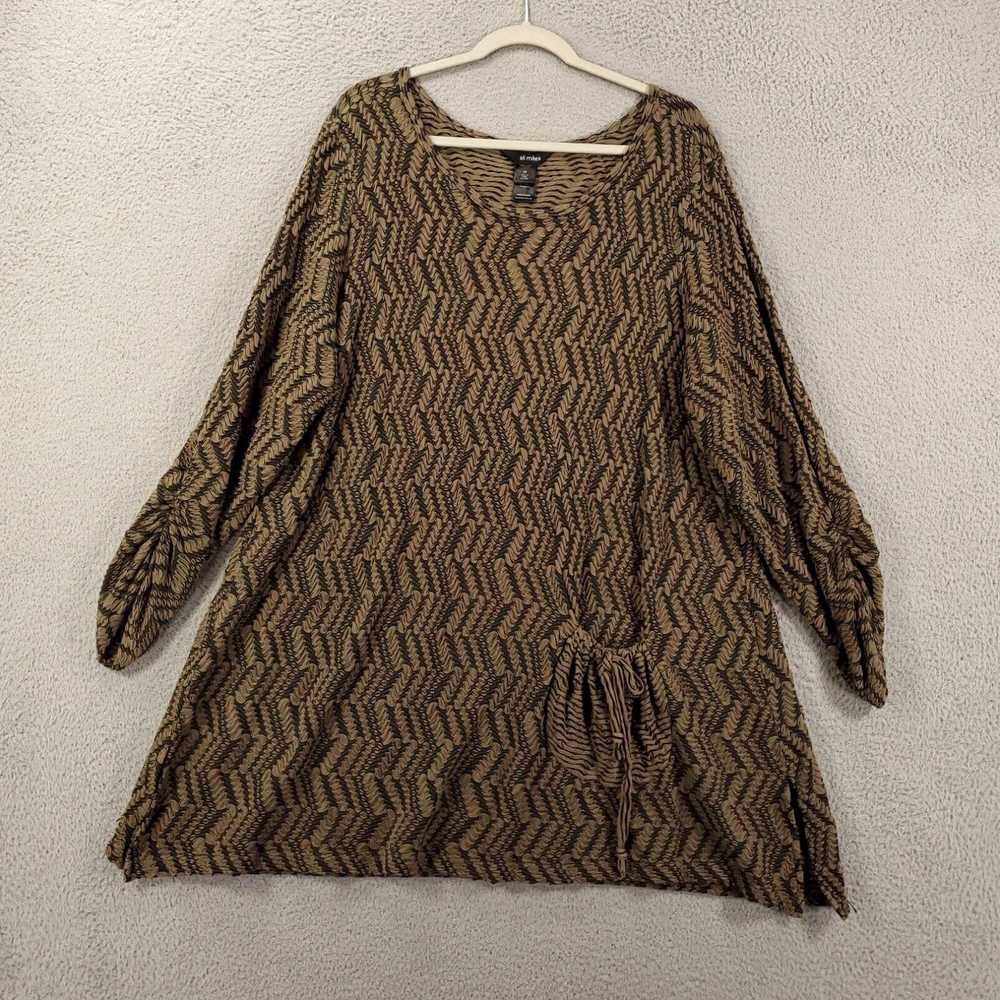 Vintage Ali Miles Tunic Womens 3X Brownish Green … - image 2