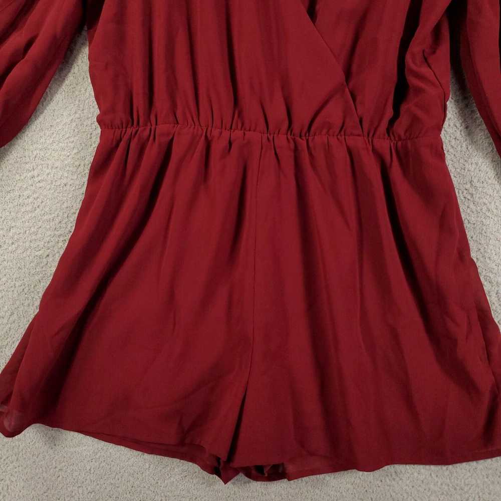 Lulus Lulus Romper Womens XL Burgundy Snap Front … - image 3