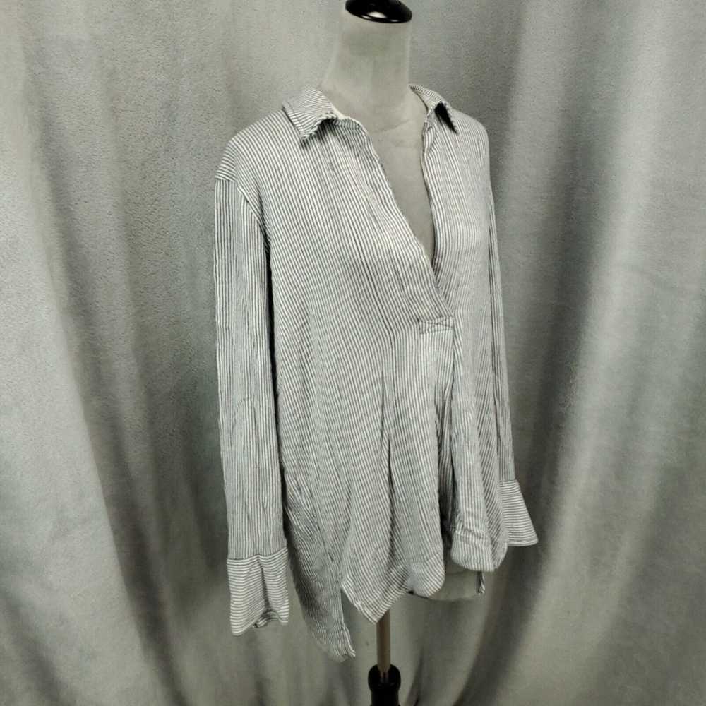 Free People Free People Blouse Womens Large Gray … - image 1