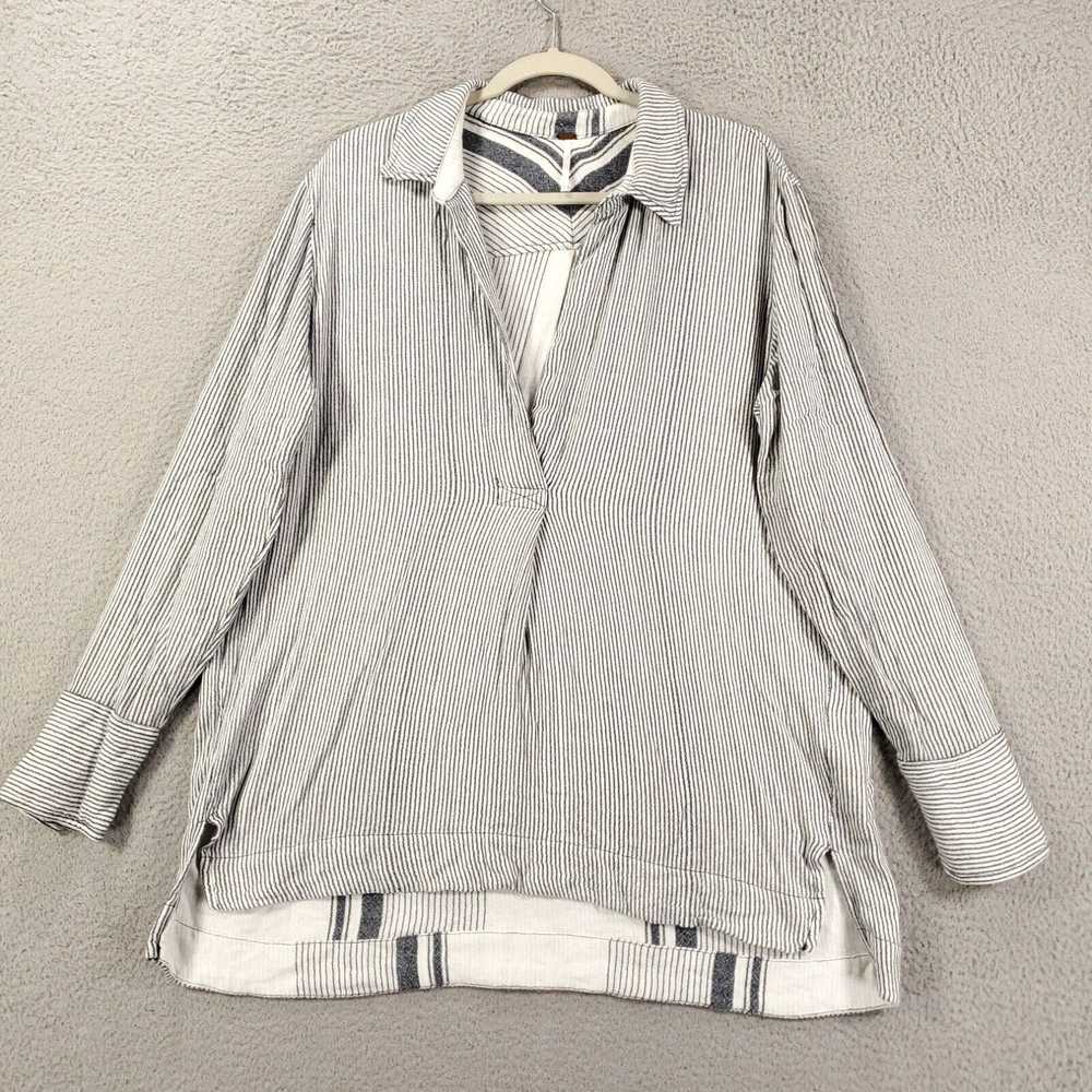 Free People Free People Blouse Womens Large Gray … - image 2