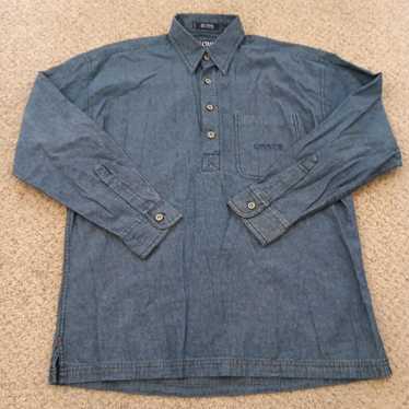 Chaps Chaps Shirt Mens Medium Blue Denim Long Slee