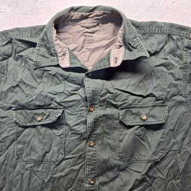 Faded Glory Faded Glory Green Denim Button Up Lon… - image 1