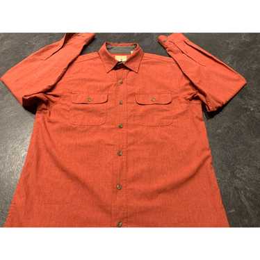 Vintage Red long sleeve redhead cotton button up … - image 1