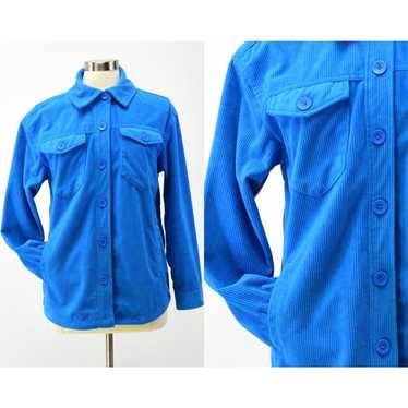 Avec Les Filles Women's M Blue Corduroy Shirt Jack