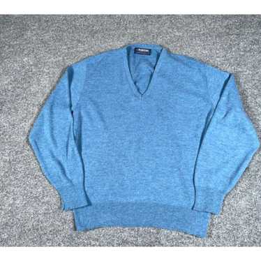 Vintage VTG 80s Preppy V-Neck Sweater Adult XL Bl… - image 1