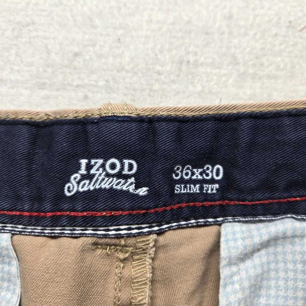 Izod Izod Saltwater Pants Beige Chino Slim Fit Fl… - image 3