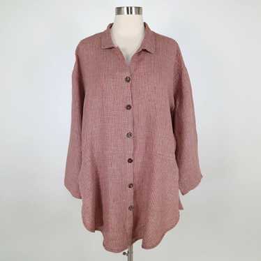 Pinko FLAX Linen Tunic Shirt Blouse S Small Butto… - image 1