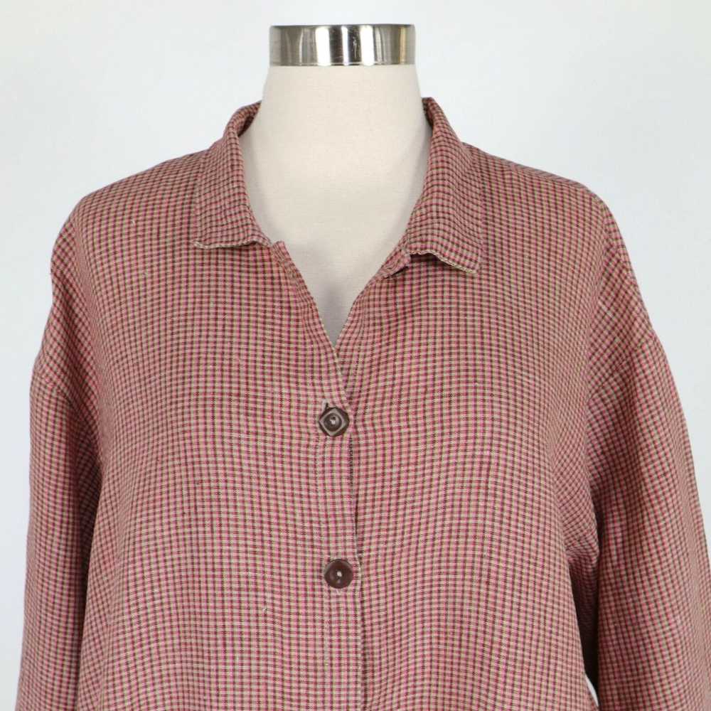 Pinko FLAX Linen Tunic Shirt Blouse S Small Butto… - image 2