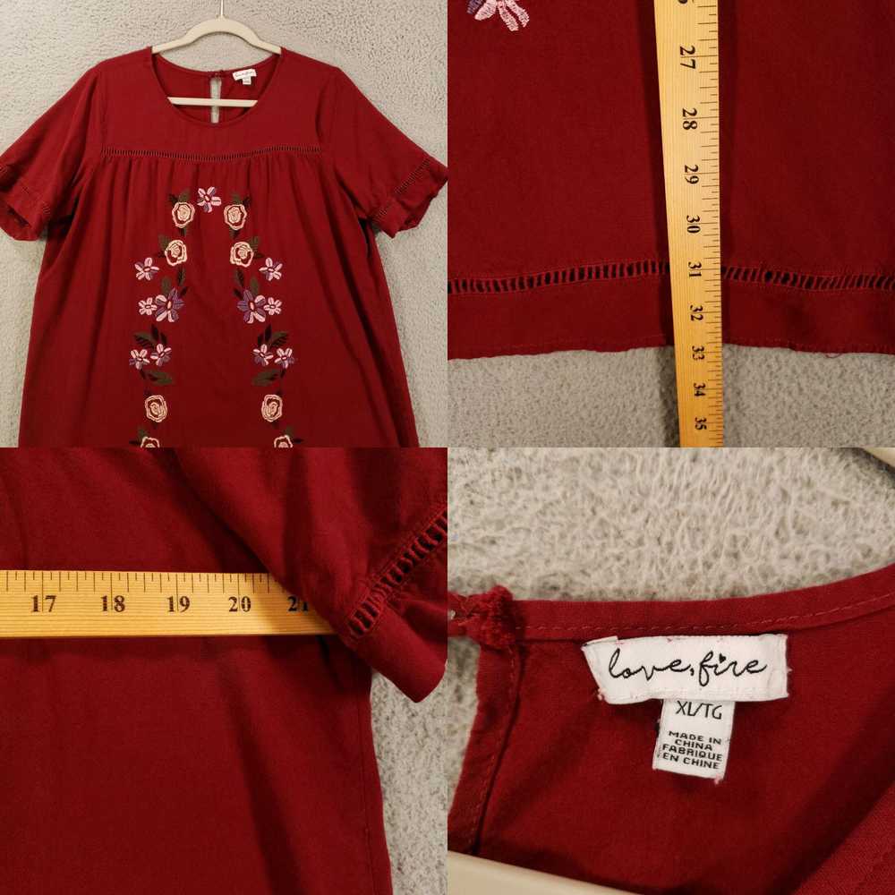 Vintage Love Fire Tunic Womens XL Burgundy Shift … - image 4