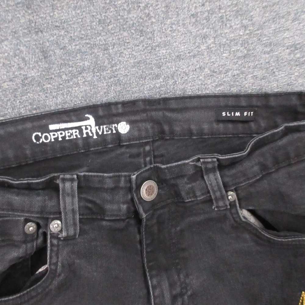 Vintage Copper Rivet Jeans Mens 32 Black Slim Fit… - image 3