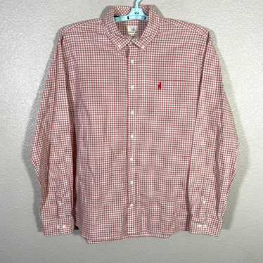 Vintage Johnnie-O Shirt Mens 2XL White Red Button… - image 1