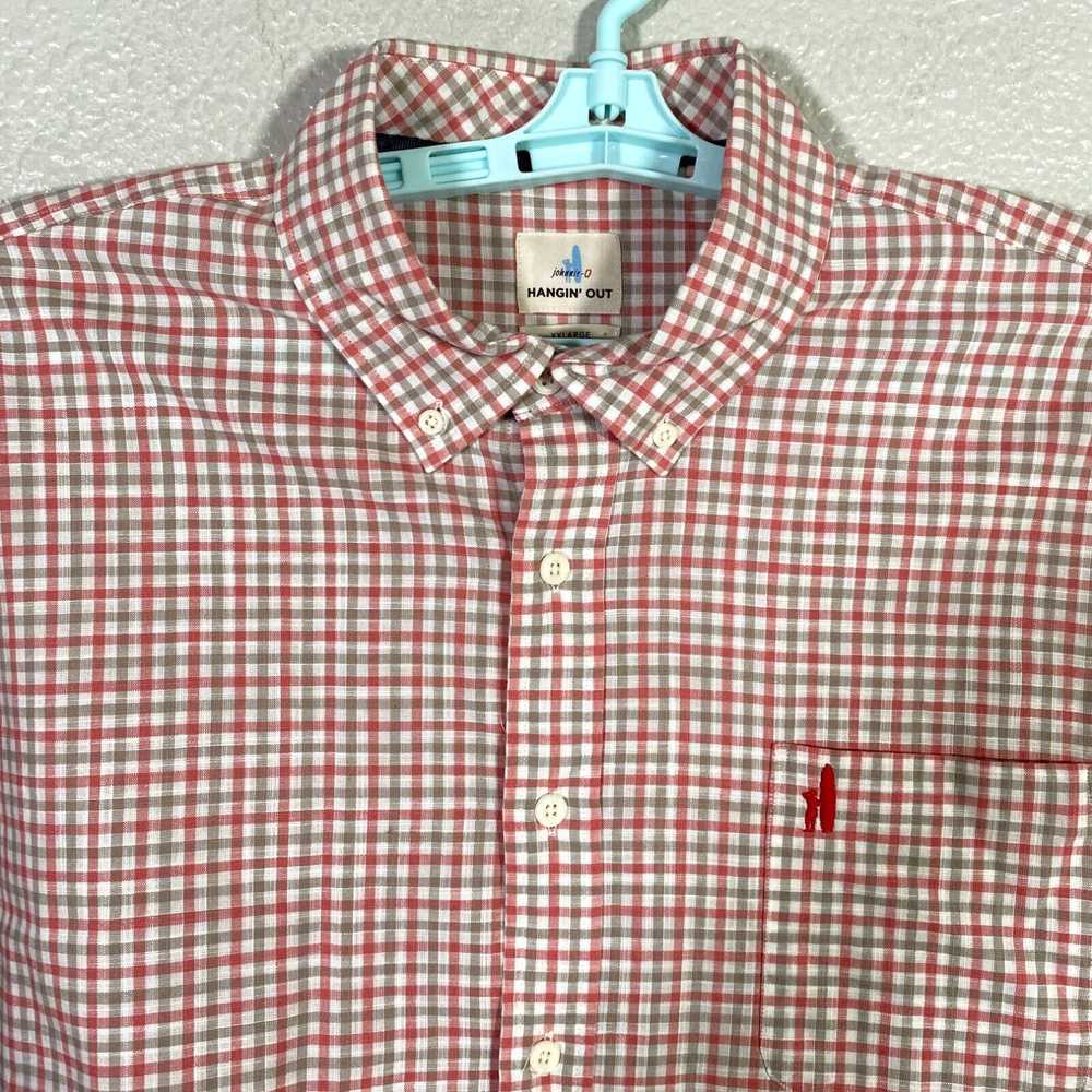 Vintage Johnnie-O Shirt Mens 2XL White Red Button… - image 2