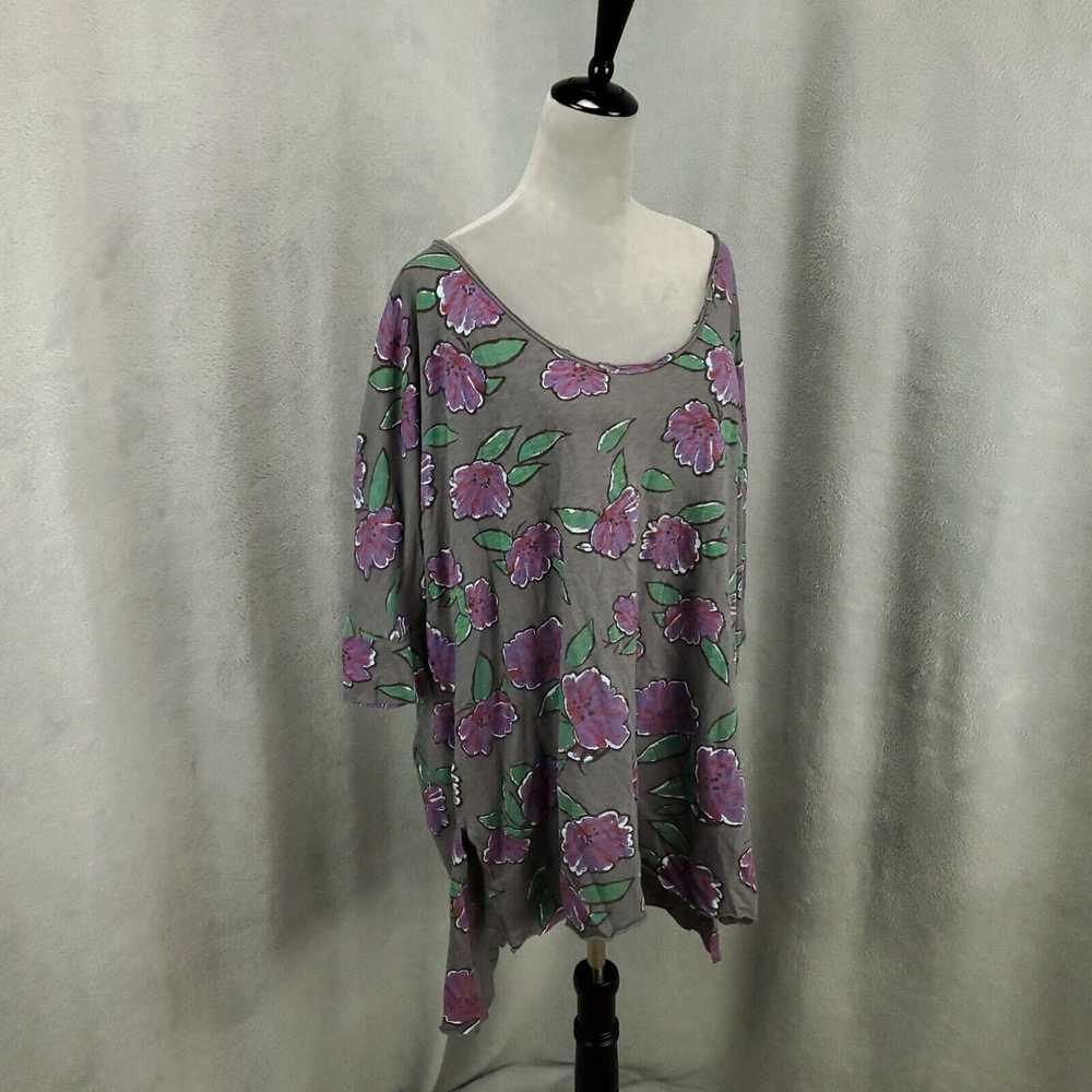 Vintage Fresh Produce Top XL XXL Gray Purple 3/4 … - image 1