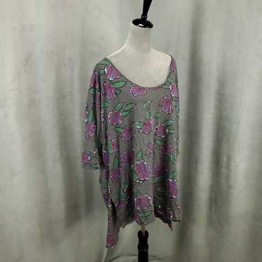 Vintage Fresh Produce Top XL XXL Gray Purple 3/4 … - image 1