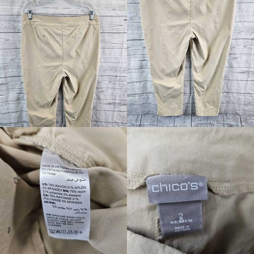 Vintage Chicos Womens Cropped Pants Sz 12 Beige P… - image 4