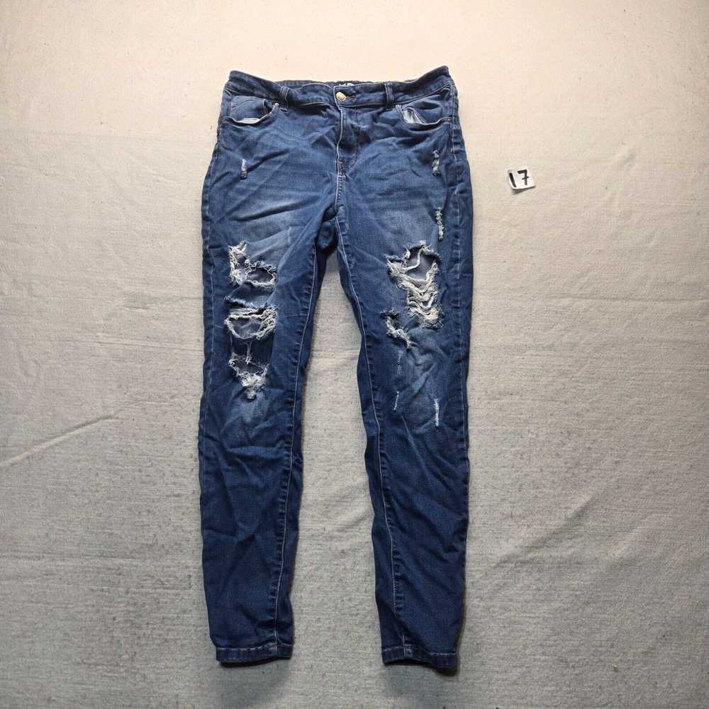 Vintage Wax Blue Jeans Pants Denim Distressed Str… - image 1