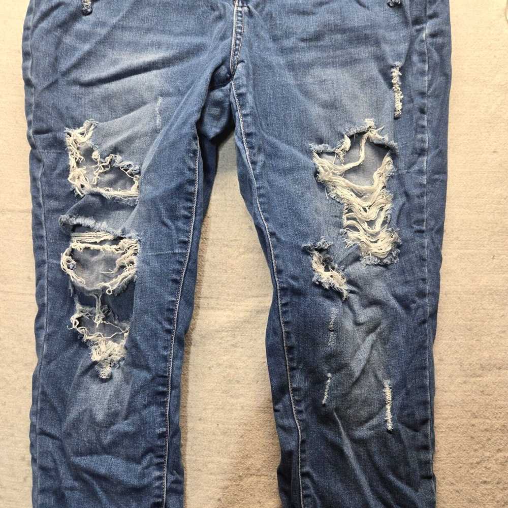 Vintage Wax Blue Jeans Pants Denim Distressed Str… - image 2